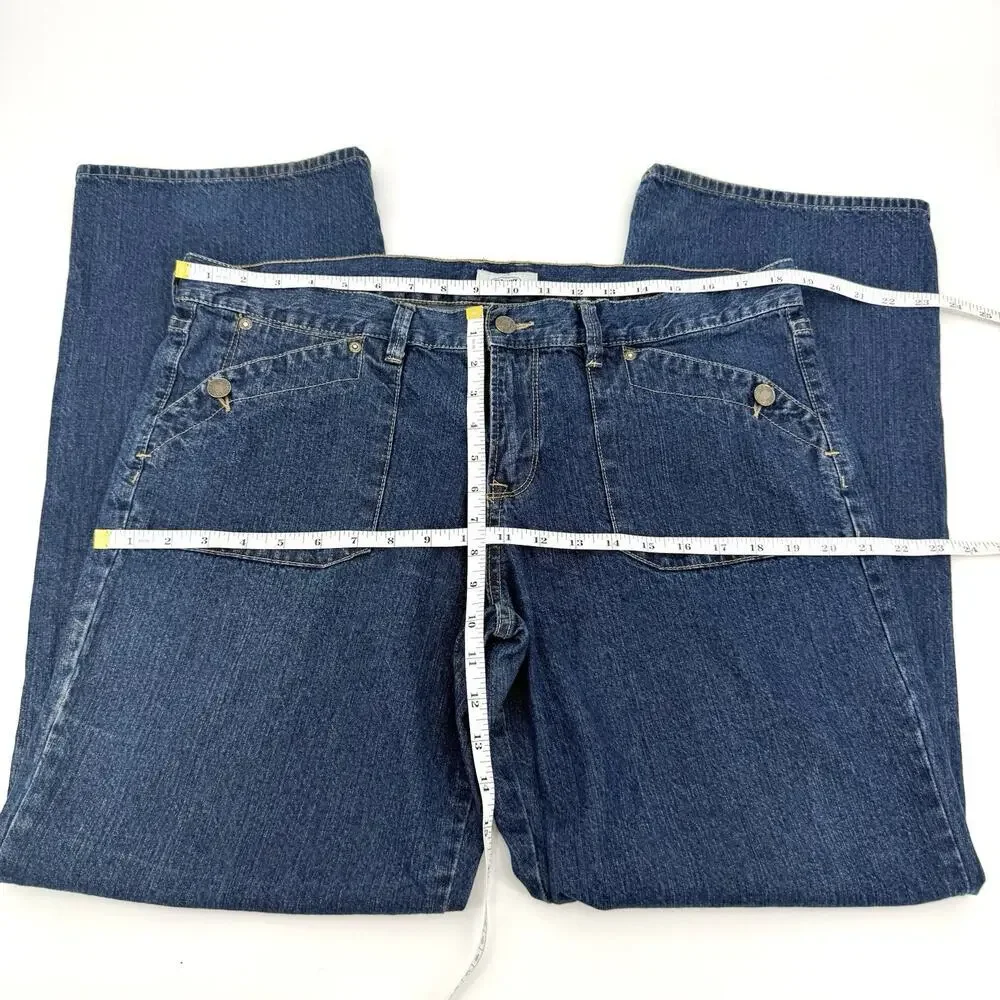 Old Navy Jeans Womens Size 14 Front Patch Pockets ‘07 Mid Rise Medium Wash Y2K